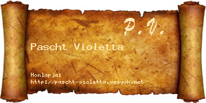 Pascht Violetta névjegykártya